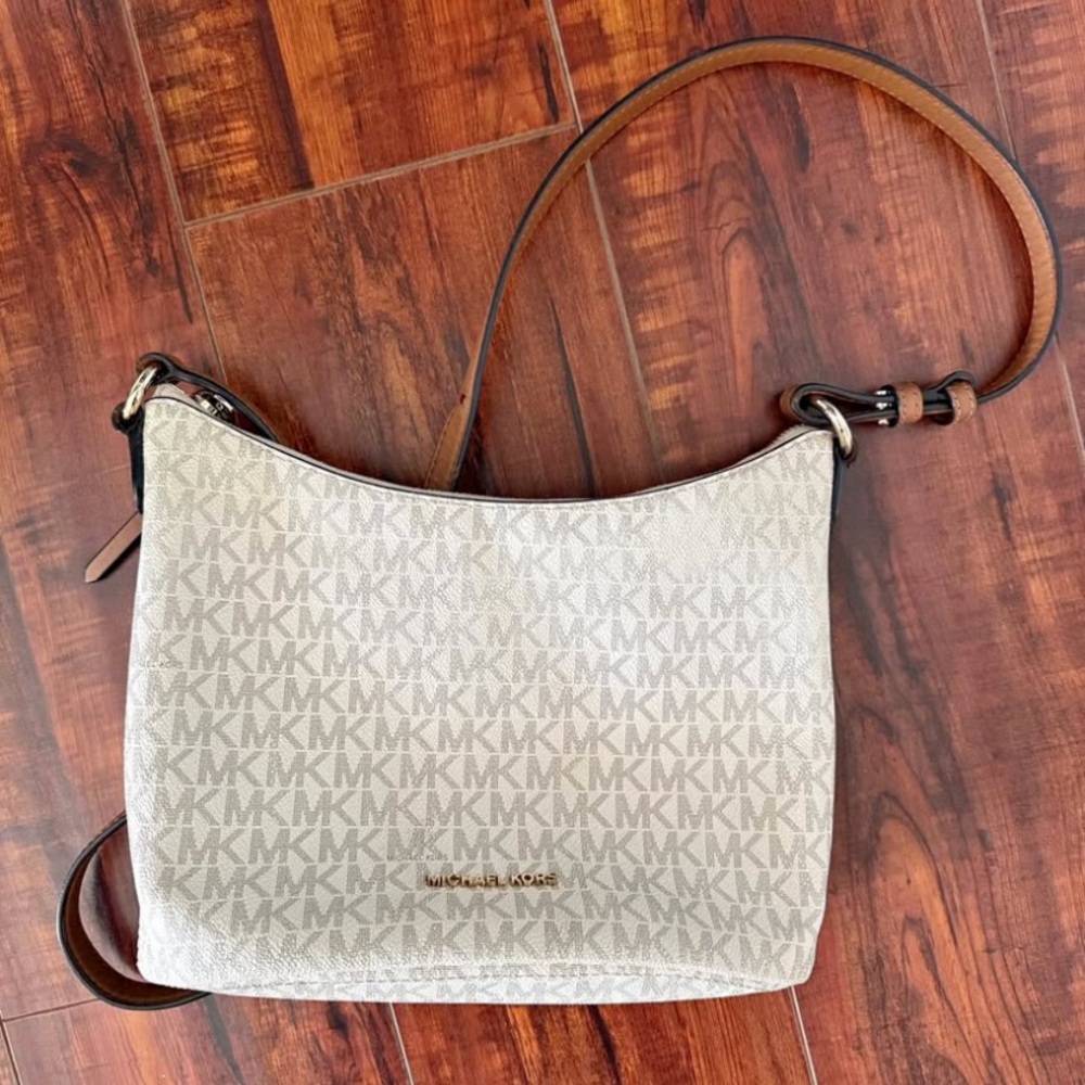 Michael Kors Beige and Brown Shoulder Bag